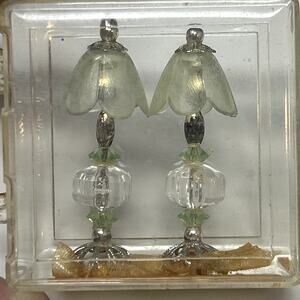 Vintage Chrysnbon Mini Dollhouse Lamp Pair Judy Berman Glows Under Black Light